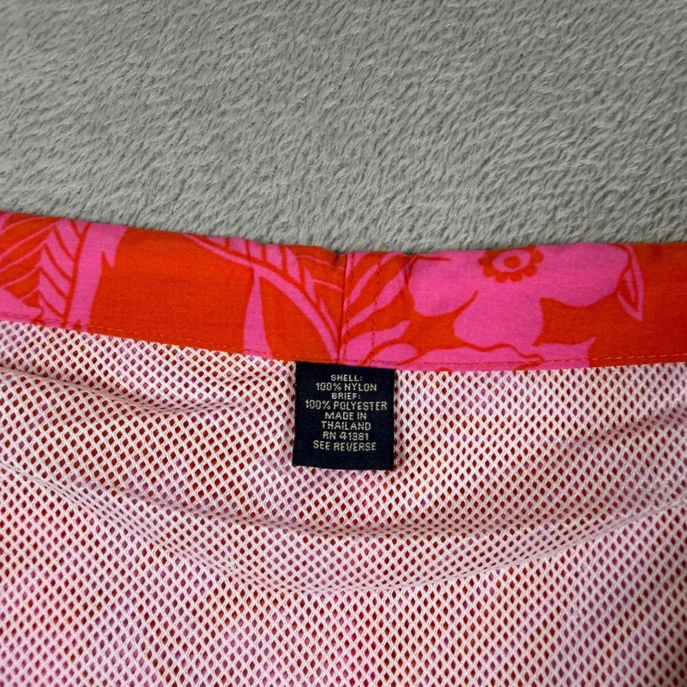 Polo Sport Ralph Lauren‎ Swim Trunks Men Large Orange Pink Floral Mesh Lined 9